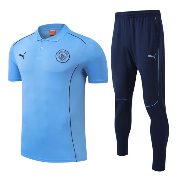 2025-26 Man City Lake blue Polo Tracksuit