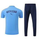 2025-26 Man City Lake blue Polo Tracksuit