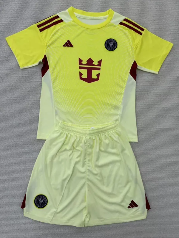 2025-26 Inter Miami  Light Yellow GoalKeeper Kids Soccer Jersey