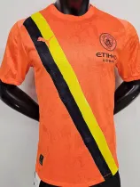 2025-26 Man City Orange Player Version Soccer Jersey