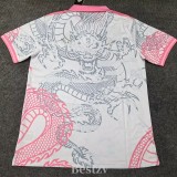 2025-26 RMA Pink White Polo Short Sleeve (龙)