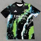 2025-26 RMA Black Green Special Edition Fans Training Shirts