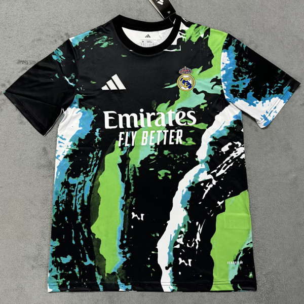 2025-26 RMA Black Green Special Edition Fans Training Shirts