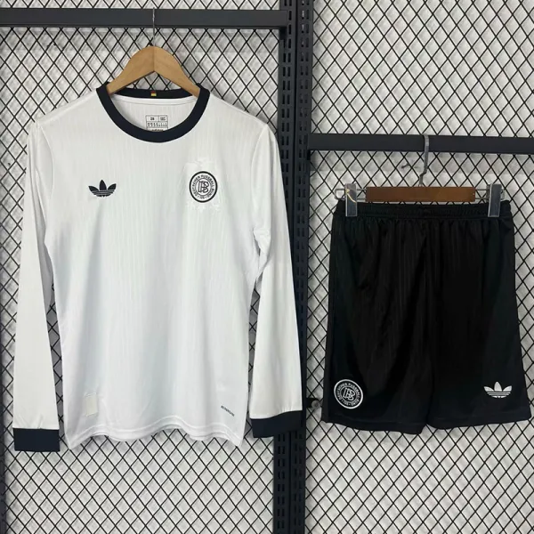 2025-26 Germany 125th Anniversary White Long Sleeve Kids Soccer Jersey (长袖)