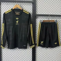 2025-26 Mexico Gold Cup Black Long Sleeve Kids Soccer Jersey (长袖)