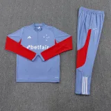 2024-25 Cruzeiro Blue grey Half Pull Tracksuit (半拉链)