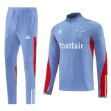 2024-25 Cruzeiro Blue grey Half Pull Tracksuit (半拉链)