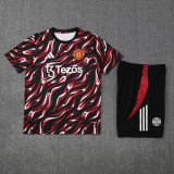 2025-26 Man Utd Black red Training Short Suit