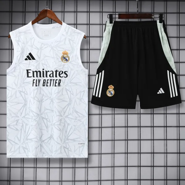 2025-26 RMA White Tank top and shorts suit