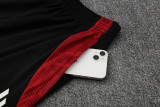 2025-26 Man Utd Black red Tank top and shorts suit