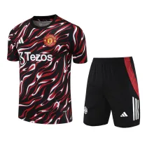 2025-26 Man Utd Black red Training Short Suit