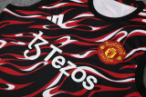 2025-26 Man Utd Black red Tank top and shorts suit