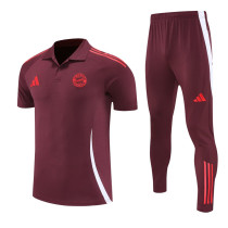 2025-26 Bayern Brown Red Polo Tracksuit
