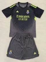 2025-26 RMA Black GoalKeeper Kids Soccer Jersey