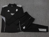 2025-26 RMA Black Half Pull Tracksuit #B2501(半拉链)