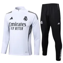 2025-26 RMA White Half Pull Tracksuit #B2505(半拉链)