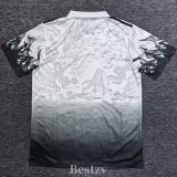 2025-26 RMA Black White Polo Short Sleeve (龙)
