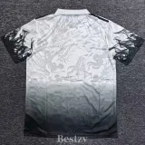 2025-26 RMA Black White Polo Short Sleeve (龙)