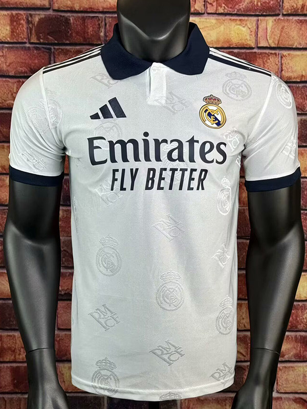 2025-26 RMA White Special Edition Player Version Training Shirts (翻领)