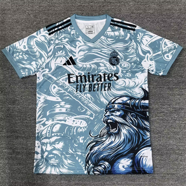 2025-26 RMA Blue Special Edition Fans Training Shirts (牛头)