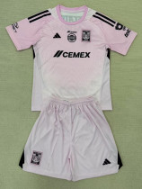 2025-26 Tigres UANL Pink GoalKeeper Kids Soccer Jersey