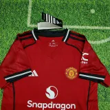 2025-26 Man Utd Home Kids Soccer Jersey