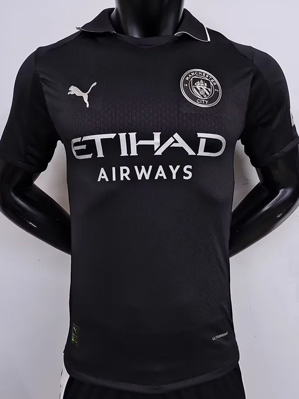 2025-26 Man City Black Player Version Soccer Jersey