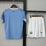 2025-26 Man City Home Kids Soccer Jersey