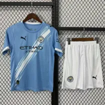 2025-26 Man City Home Kids Soccer Jersey
