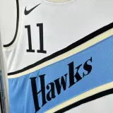 2024-25 Hawks YOUNG #11 White City Edition Top Quality Hot Pressing NBA Jersey