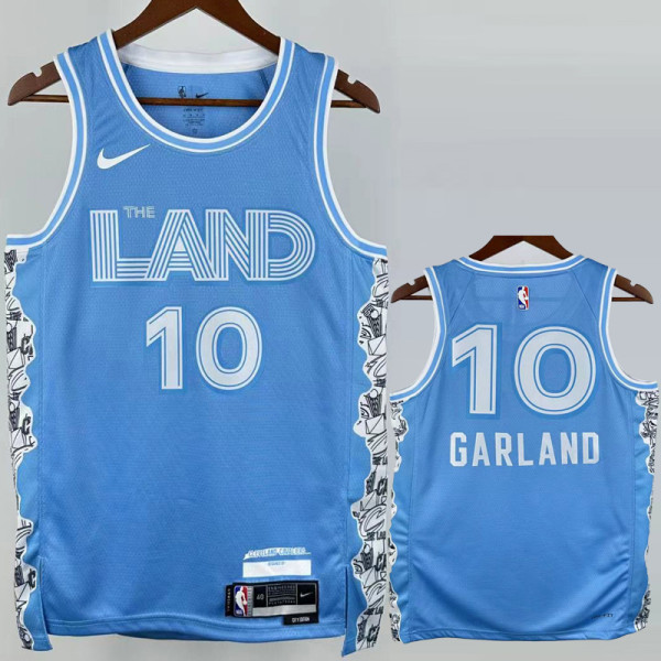 2024-25 Cleveland Cavaliers GARLAND #10 Light blue City Edition Top Quality Hot Pressing NBA Jersey