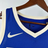 2024-25 BUCKS LILLARD #0 Blue City Edition Top Quality Hot Pressing NBA Jersey(V领)