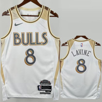 2024-25 BULLS LAVINE #8 White City Edition Top Quality Hot Pressing NBA Jersey
