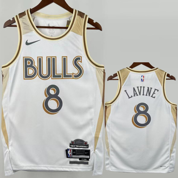2024-25 BULLS LAVINE #8 White City Edition Top Quality Hot Pressing NBA Jersey