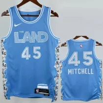 2024-25 Cleveland Cavaliers MITCHLL #45 Light blue City Edition Top Quality Hot Pressing NBA Jersey
