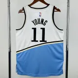 2024-25 Hawks YOUNG #11 White City Edition Top Quality Hot Pressing NBA Jersey