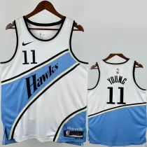 2024-25 Hawks YOUNG #11 White City Edition Top Quality Hot Pressing NBA Jersey
