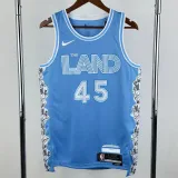 2024-25 Cleveland Cavaliers MITCHLL #45 Light blue City Edition Top Quality Hot Pressing NBA Jersey