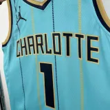 2024-25 Hornets BALL #1 Blue City Edition Top Quality Hot Pressing NBA Jersey(V领)