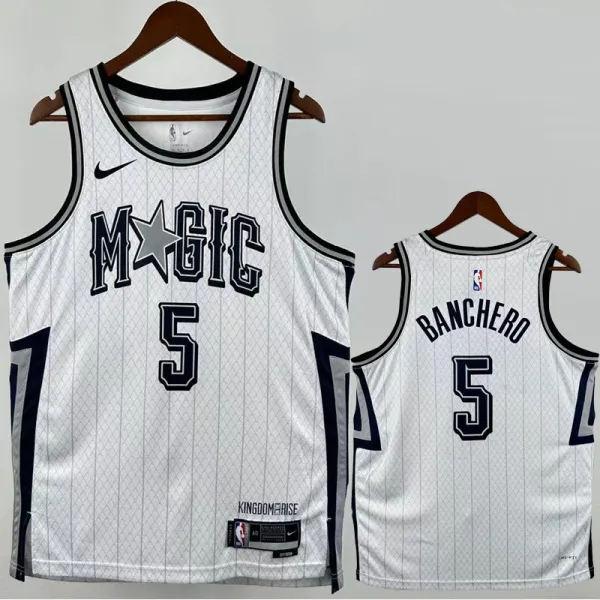 2024-25 Magic BANCHERO #5 White City Edition Top Quality Hot Pressing NBA Jersey
