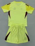 2025-26 RMA Light Yellow GoalKeeper Kids Soccer Jersey
