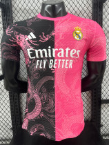2025-26 RMA Pink Black Special Edition Player Version Training Shirts (粉龙纹)