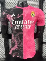2025-26 RMA Pink Black Special Edition Player Version Training Shirts (粉龙纹)
