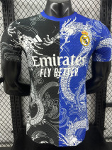 2025-26 RMA  Black Blue Special Edition Player Version Training Shirts (龙纹)