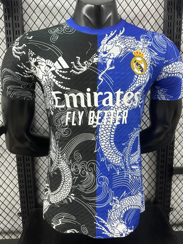2025-26 RMA  Black Blue Special Edition Player Version Training Shirts (龙纹)