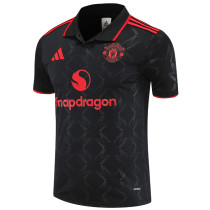 2025-26 Man Utd Black Polo Short Sleeve