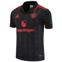 2025-26 Man Utd Black Polo Short Sleeve