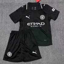 2025-26 Man City Black Kids Soccer Jersey