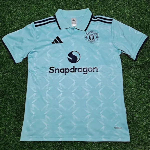 2025-26 Man Utd Light blue Polo Short Sleeve