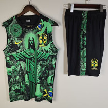 2025-26 Brazil Green Tank top and shorts suit